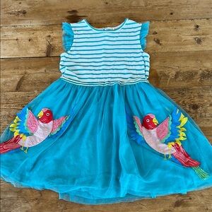 Mini Boden Colorful Parrot Kids Dress